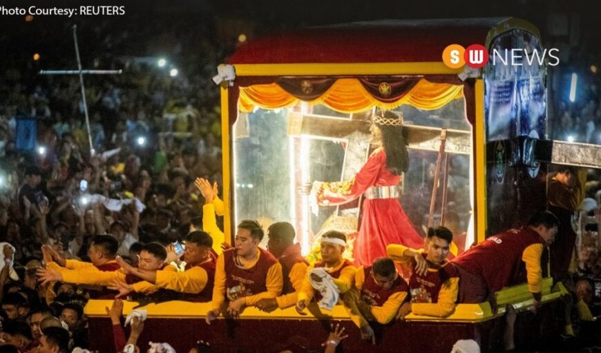 Black Nazarene (သစ်သားနက်ယေဇူးသခင်၏ဆင်းတုတော်) အားစီတန်းလှည့်လည်ခြင်း၌လူသန်းနှင့်ချီပါ၀င်ခဲ့