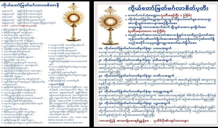 တစ်နာရီကိုယ်တော်မြတ်ဖူးရာ ၌ အသုံးပြုနိုင်သော ထောက်ရှုချက်….  