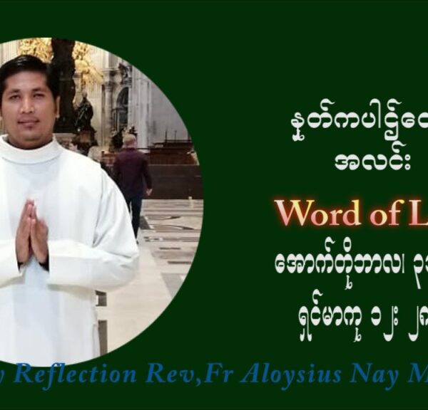 ဖာသာရ် Aloysius နေမျိုးဆွေ (၃၁) ကြိမ်မြောက် သာမာန်တနင်္ဂနွေနေ့ ဩဝါဒ အောက်တိုဘာလ ၃၁ ၊ ၂၀၂၁