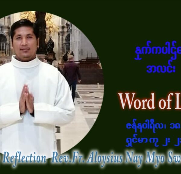 ဖာသာရ် Aloysius နေမျိုးဆွေ  (မန္တလေး) သာမာန်ကာလဒုတိယပတ် အင်္ဂါနေ့ ဩဝါဒ ဇန်နဝါရီလ ၁၈၊ ၁ ၊ ၂၀၂၂